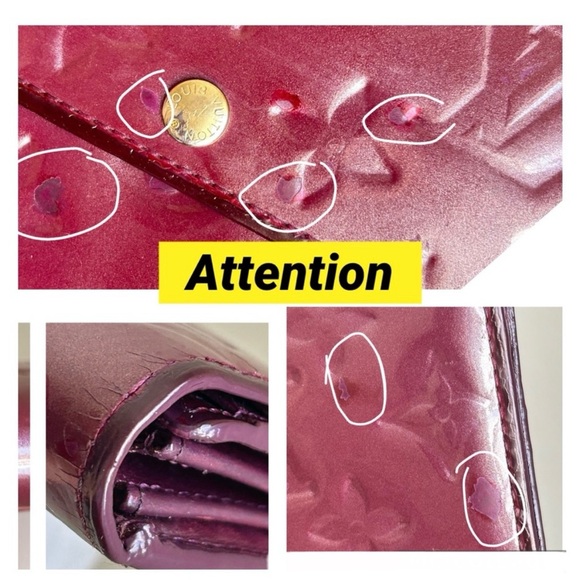 💃 LOUIS VUITTON Vernis Sarah Long Wallet Amarante - Picture 6 of 15